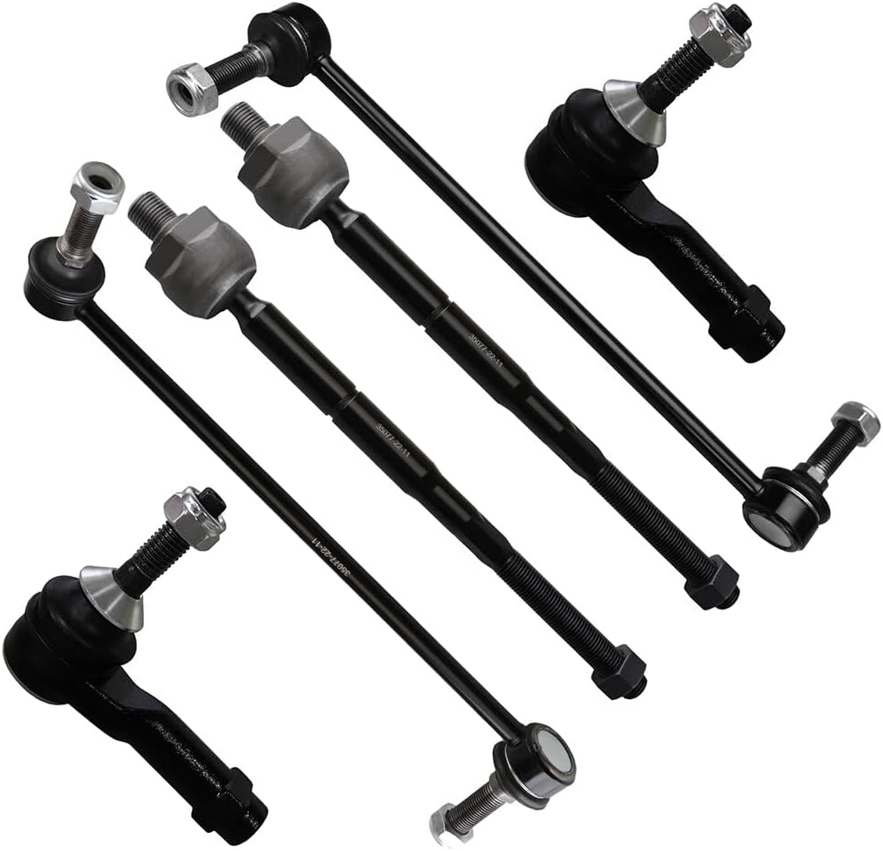 SCITOO 6pcs Front Suspension Kit Inner Outer Tie Rod End Sway Bar End Link 2011-2017 for Ford Explorer 2013-2015 for Ford Police Interceptor Utility