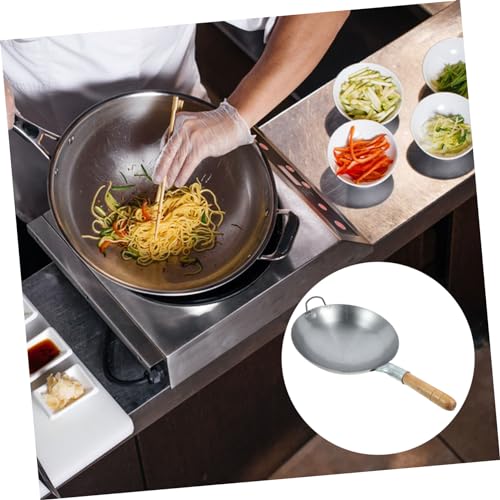 Wok de acero inoxidable antiadherente con mango miniatura 4
