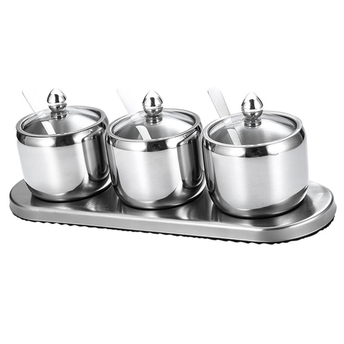 TOYANDONA Gewürzbehälter aus Edelstahl für Buffet und Haushalt, Silber