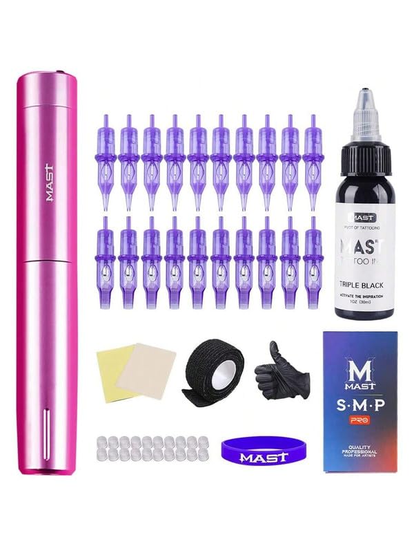 MAST TATTOOTour Y22 Tattoo Gun Kit Complete Tattoo Machine Kit 20 Pro Cartridges Needles for Beginners