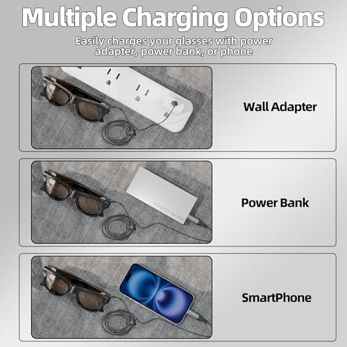 Image of DAIERTEK USB C Charging Adapter for Ray Ban Meta Glasses | Gen 1&2 Compatible, Type C Charger Cord, Wall Charger Compatible, Power Bank Compatible, Mobile Phone Power Supply