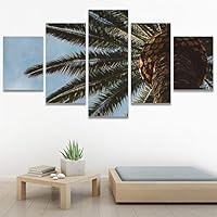 SIGNWIN 5 Panel Canvas Wall Art Tree Against Sky III for Home Decorations Ready to Hang - 60