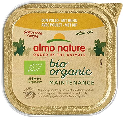 almo nature Bio Organic Maintenance nass für Katzen - mit Huhn 85 g x 19 stück, 1.62 kg