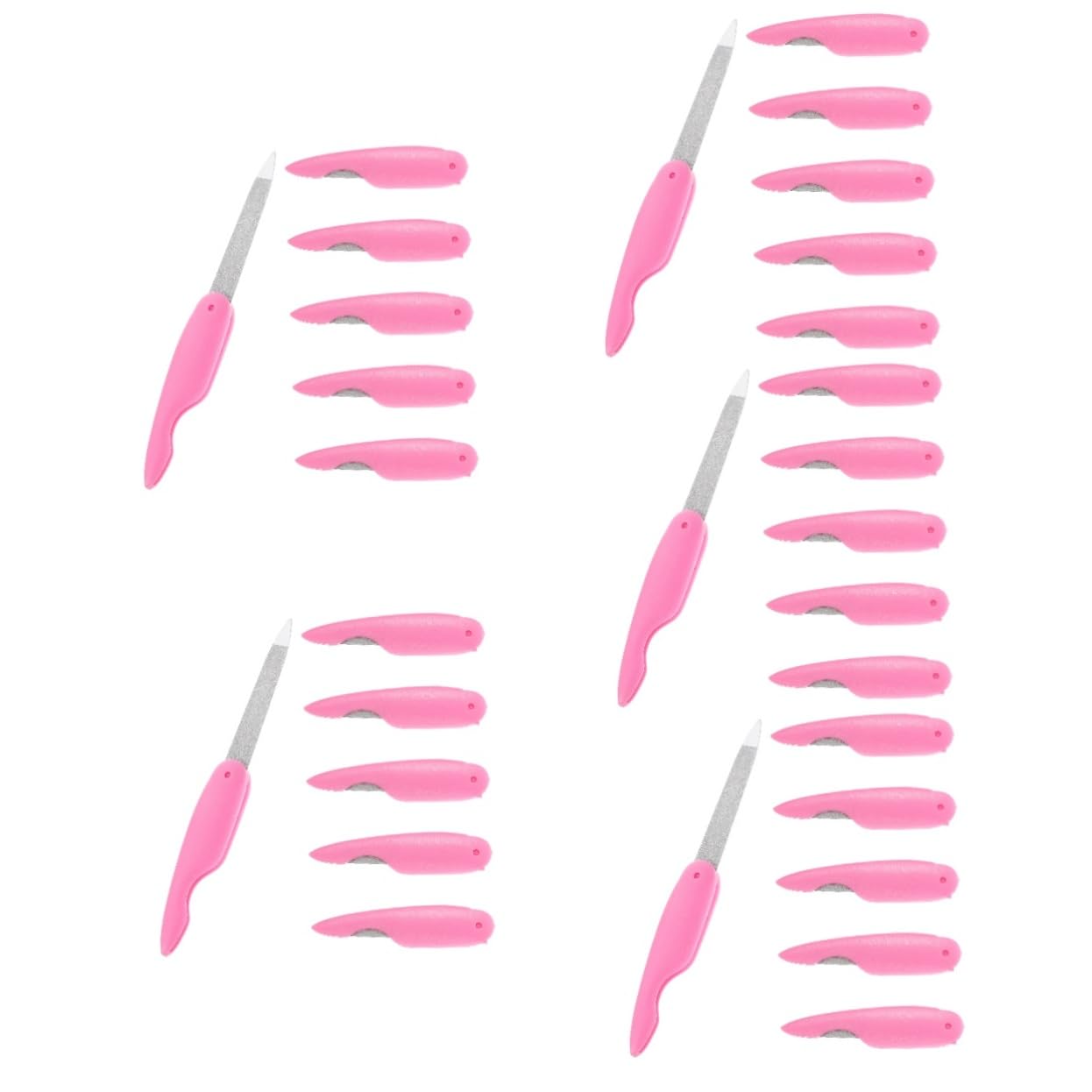 Beaupretty 30 Piezas Lima De Uñas Plegable Tampón De Manicura Amortiguadores De Uñas Búfer De Archivo De Metal Cortaúñas Para Uñas Recortar Pedicure Abs Archivo De Pedicura Rosa
