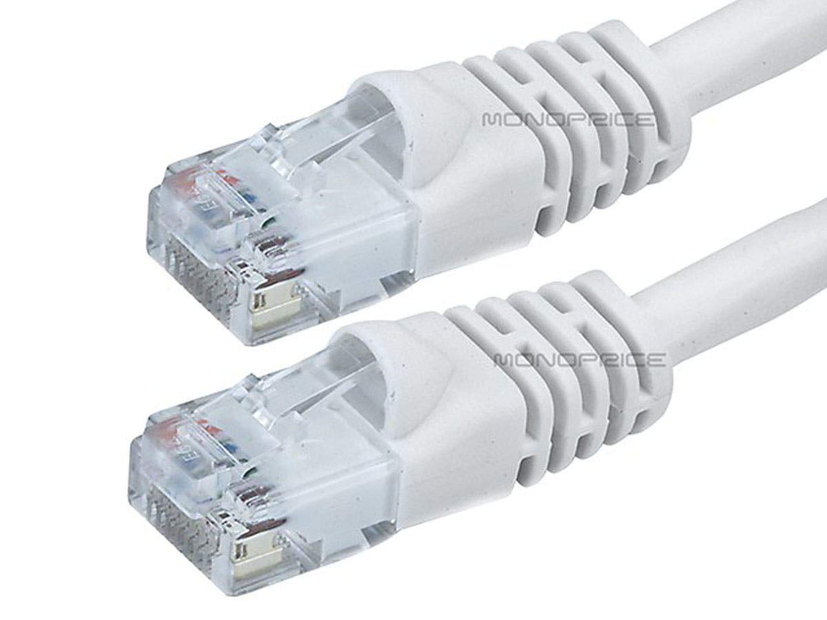 Monoprice 2FT 24AWG Cat5e 350MHz UTP Ethernet Bare Copper Network Cable - White