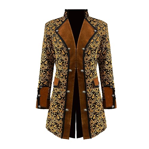Tzmapu Men'S Steampunk Vintage Long Tailcoat Jacket Gothic Victorian Coat Costume cover