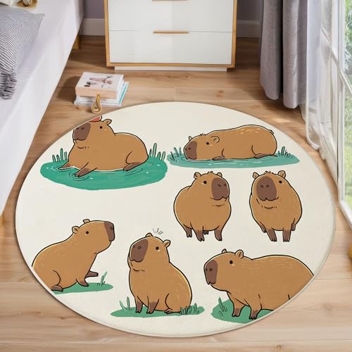 Tapis capybara lavable résistant aux bruits pour grand salon
