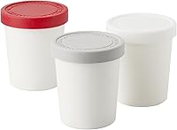 Vista 7 de Tovolo Sweet Treat, Recipiente reutilizable para helado casero, frambuesa, cubetas de almacenamiento apilables de 1 cuarto de galón con tapas