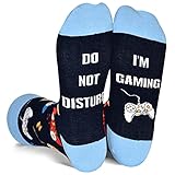 Men Gaming Socks for Teen Boys, Funny Gamer Crew Socks Novelty Gift for Game Lover