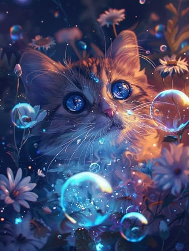 Peinture numéro adulte chat pour activité manuelle acrylique DIY 90x120cm R0-576
