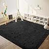 8x10 Area Rug for Living Room: Fluffy Shag Soft Washable Rugs Large Fuzzy Plush Indoor Carpet for Bedroom Nursery Playroom Kids Girls Boys Room (Black, 8'x10') #4