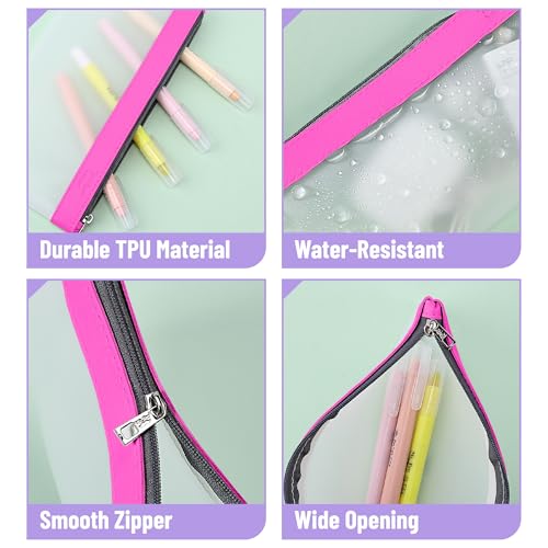 Image of Mr. Pen- Clear Pencil Pouch, 8.50 inchx4.25 inch, 6 Pack, Durable TPU Material | Medium Water-Resistant Pencil Bags with Smooth Zipper, Multipurpose Clear Pouch for Stationery, School, Office