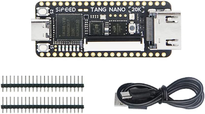 Sipeed Tang Nano 20K GW2AR-18 QN88 FPGA Development Board with 64Mbits SDRAM 828K Block SRAM Linux RISCV Single Board Computer for Retro Game Console Support microSD RGB LCD JTAG Port