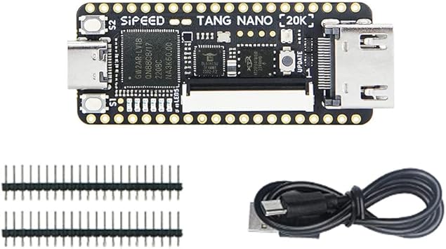 Sipeed Tang Nano 20K GW2AR-18 QN88 FPGA Placa de desarrollo con 64Mbits SDRAM 828K Bloque SRAM Linux RISCV Ordenador de placa única para consola de juegos retro Soporte microSD RGB LCD