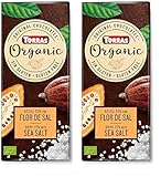 Torras Orgánico Chocolate Negro 70% Cacao Flor Sal, 100g BIO (Paquete de 2)