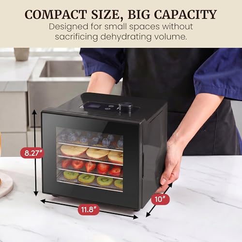 Image of Elite Gourmet Food Dehydrator, Stainless Steel Trays, Adjustable Temp