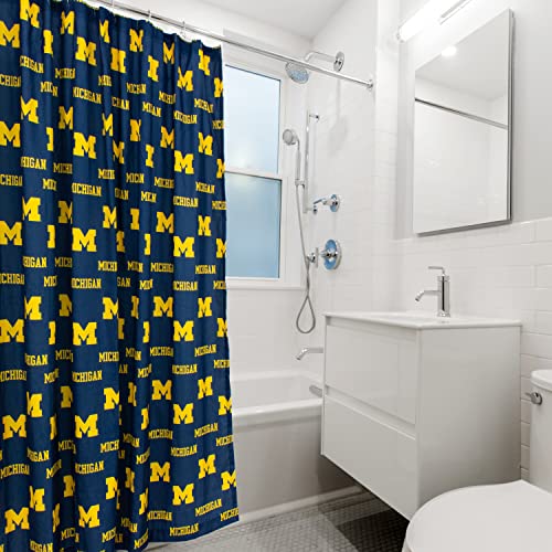 Image of College Covers Everything Comfy Michigan Wolverines Bright and Colorful Shower Curtain Cover 70 inch x 72 inch