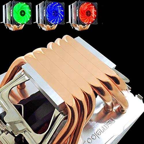 Buy CPU Cooler 6 Heatpipes Fan 4pin Pwm Led Quiet Dual Radiator 6-Heat ...