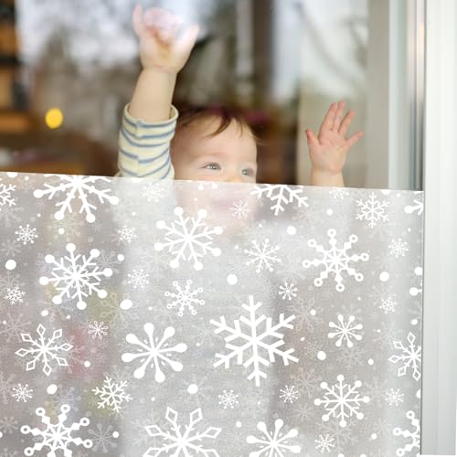 Vinilo decorativo ventana copos de nieve blanco Alwayspon miniatura 6