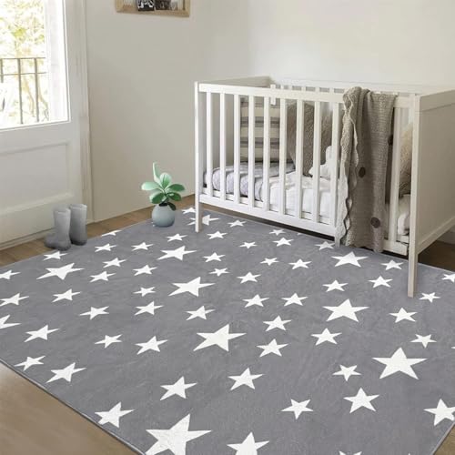 Tapete USTIDE Little Stars 5x7 Pies Gris miniatura 1