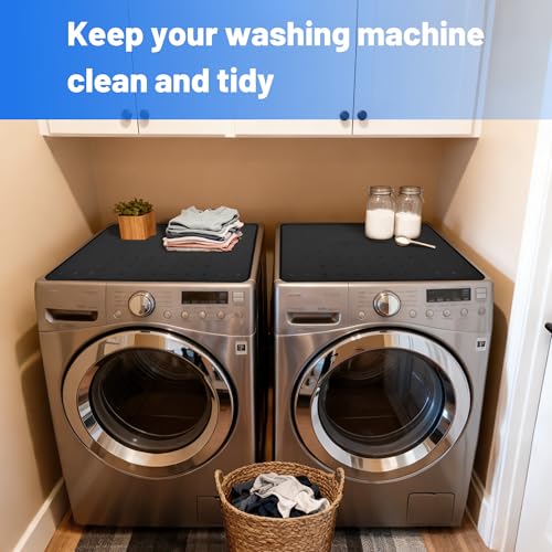 Washer dryer countertop (2-pack, black). 26x18-inch shock-absorbing seal prevents slipping/vibrations. Ideal for laundry room organization—keeps washer and dryer stable and spot. - Thumbnail 7