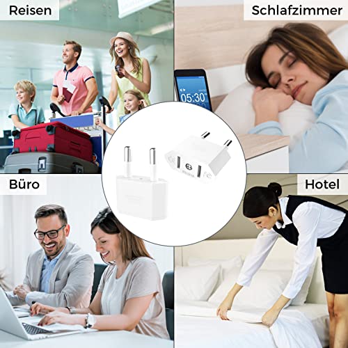 VIEVRE Adapter USA Deutschland Stecker,2 Stück US to EU Adapter,US Adapter EU,USA Adapter Steckdose,EU to US Adapter, EU Stecker Adapter,CE-Zertifizierun,USA Adapter für Geräte mit USA-Netzteil