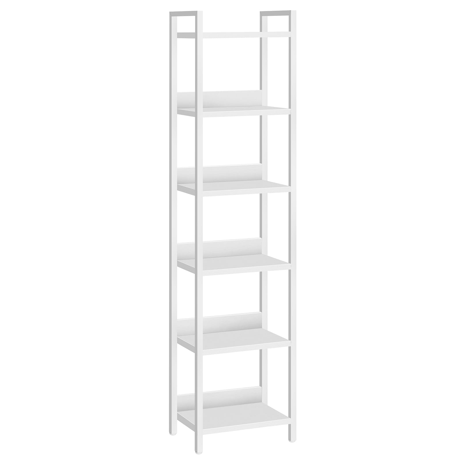 MAHANCRIS ABKBW6601N1 - Estantería de pie con 6 niveles, 24 x 33 x 157,5 cm, estantes abiertos para salón, dormitorio, oficina, con marco de metal, color blanco