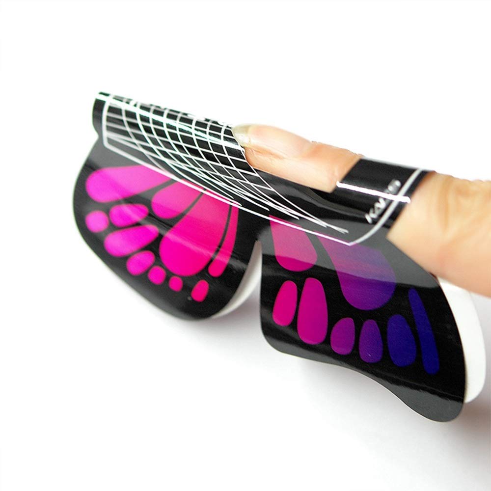 RolablingButterfly Nail Art Forms Manicure Nail Art Tips Sticker Nail Polish Curl Form (Size-1)