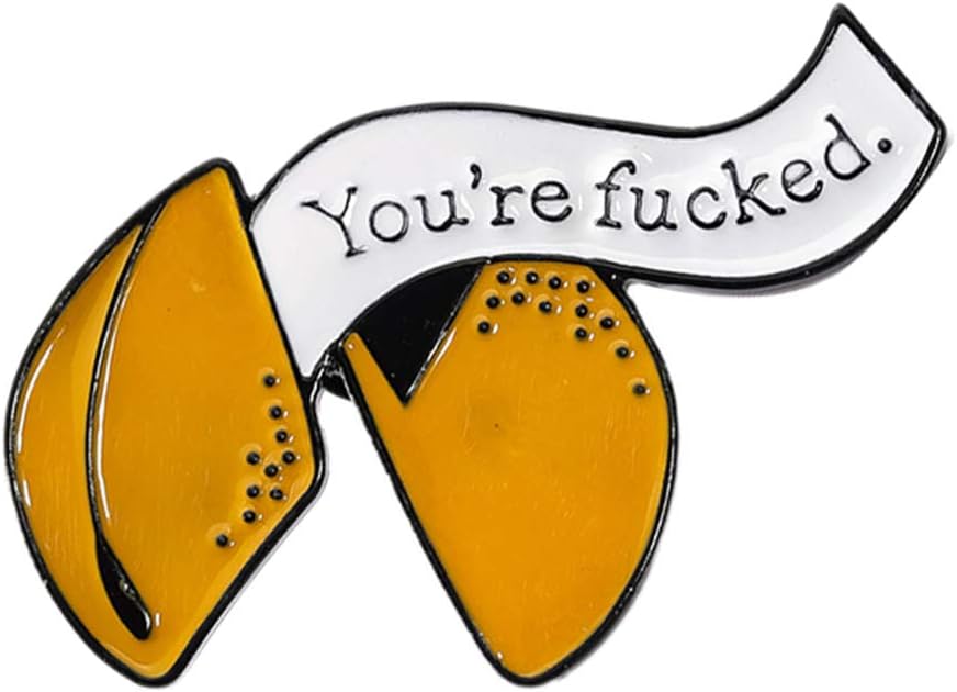 Fortune Cookie Enamel Pin Hat Pins Food Button Badge Brooch, L, Gemstone, goldstone