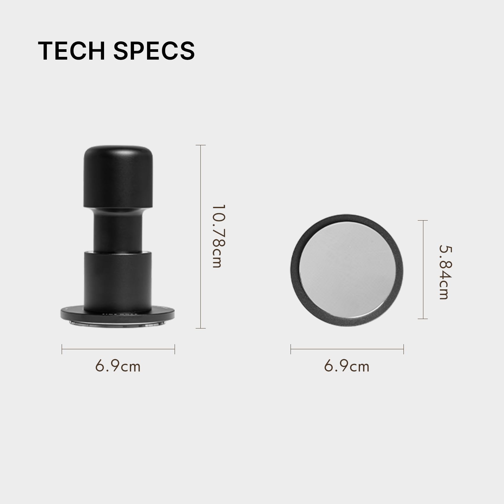 TIMEMORE 58mm Kaffee Tamper - Aus Edelstahl & Aluminium Impact Espresso Tamper mit akustischem Feedback für Baristas, federunterstütztes Hand-Tamp-Werkzeug für 58mm Portafilter (inkl. 4 Federn)