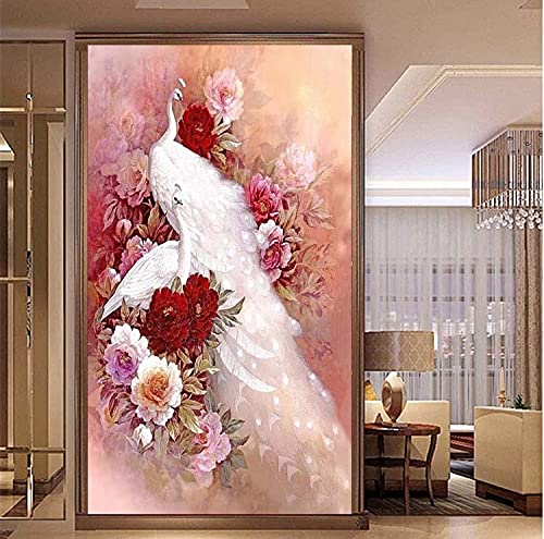 Diamond Painting Paon Blanc 80x180cm | Kit Complet Mosaïque 5D - 2