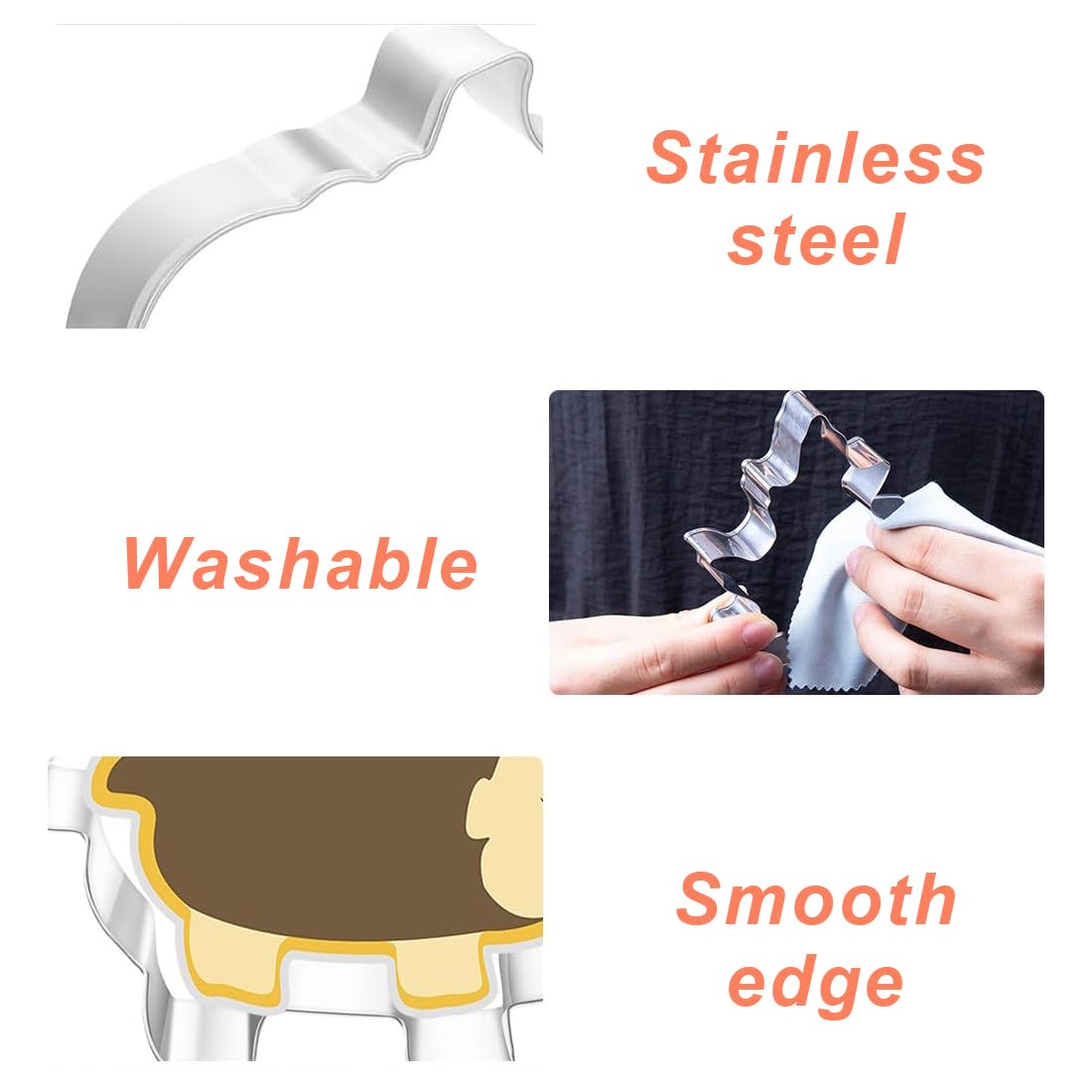 Set Di 5 Stampini Per Biscotti Autunnali In Acciaio Inox, Forme Riccio, Mela, Cervo, Scoiattolo E Volpe, Lavabili In Lavastoviglie