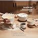 KooK Ceramic Mixing Bowls, Nesting Set of 4, Embossed Kitchen Dishware, Prep, Serving, Gift, Microwave and Dishwasher Safe, 20/44/98/145 oz, Narbonne Collection (Ivory)