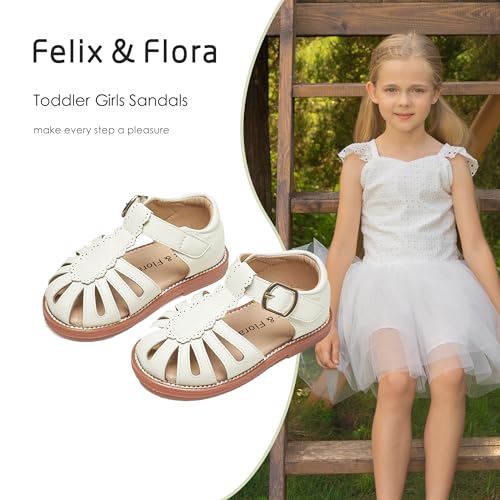Image of Felix & Flora Toddler Girls Sandals Soft Rubber Princess Flat Shoes Flower Girl Shoes