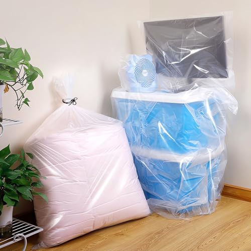 DBREAKS 10 Stück Extra Große Gaint Durchsichtige Kunststoff-Aufbewahrungstaschen, Plastiktüten Groß 80x120CM, Riesige Aufbewahrungsbeutel, Plastiksäcke für Koffer, Möbel, Plüschtiere, Bürostühle