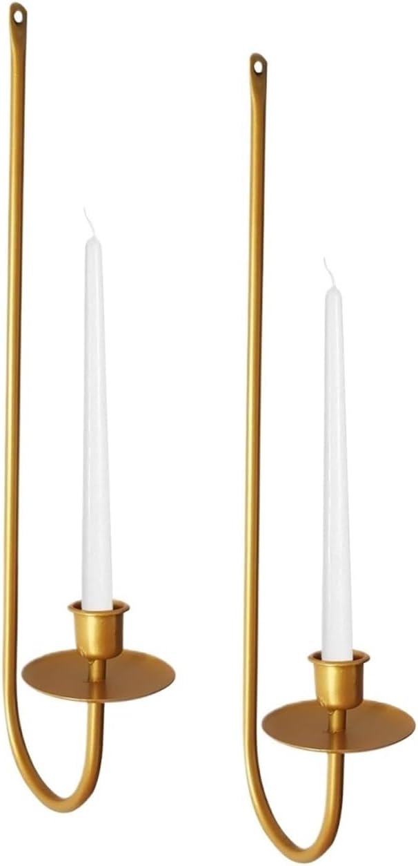 2 Piece Modern Wall Candle Sconce Hanging Mount Sconces Set Wedding Decoration Bar Party Living Room for Living Room(Yellow)
