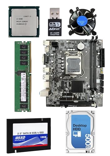 Image of H110 Motherboard Combo- i5-6500 Processor, 16GB DDR4 RAM, 128GB SSD, 500GB HDD, Mysterious Gift, WiFi+Bluetooth 5.0, Free CPU Fan(Window 10 Pro /MS Office).