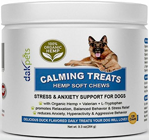 DakPets Hemp Calming Treats for Dogs - Made in USA w/Hemp Oil - Dog Anxiety Relief - Natural Separation Aid - Stress Relief - Fireworks…