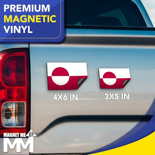 Image of Magnet Me Up Greenland Flag Car Magnet - 4x6 Inch, Magnetic Decal for Vehicles, Trucks, and Mailboxes - Weatherproof & UV Resistant National Flag of Greenland, Kalaallit Nunaat, Made in USA