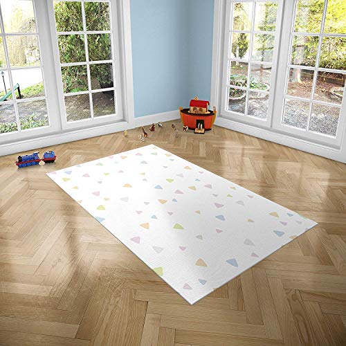 Oedim Alfombra Infantil Triángulos de Colores para Habitaciones PVC | 95 x 165 cm | Moqueta PVC | Suelo vinílico | Decoración del Hogar | Suelo Sintasol | Suelo de Protección Infantil |