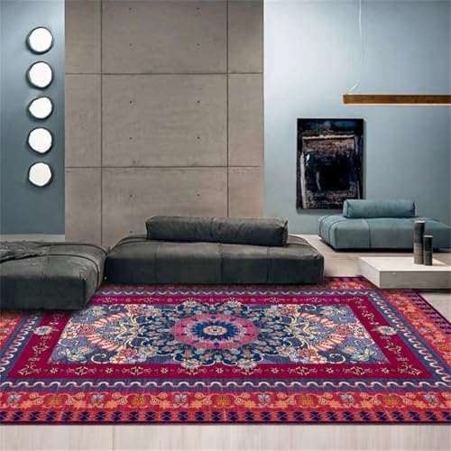 Alfombra infantil lavable antimanchas de 60x90cm roja para pasillos limpios y acogedores 2