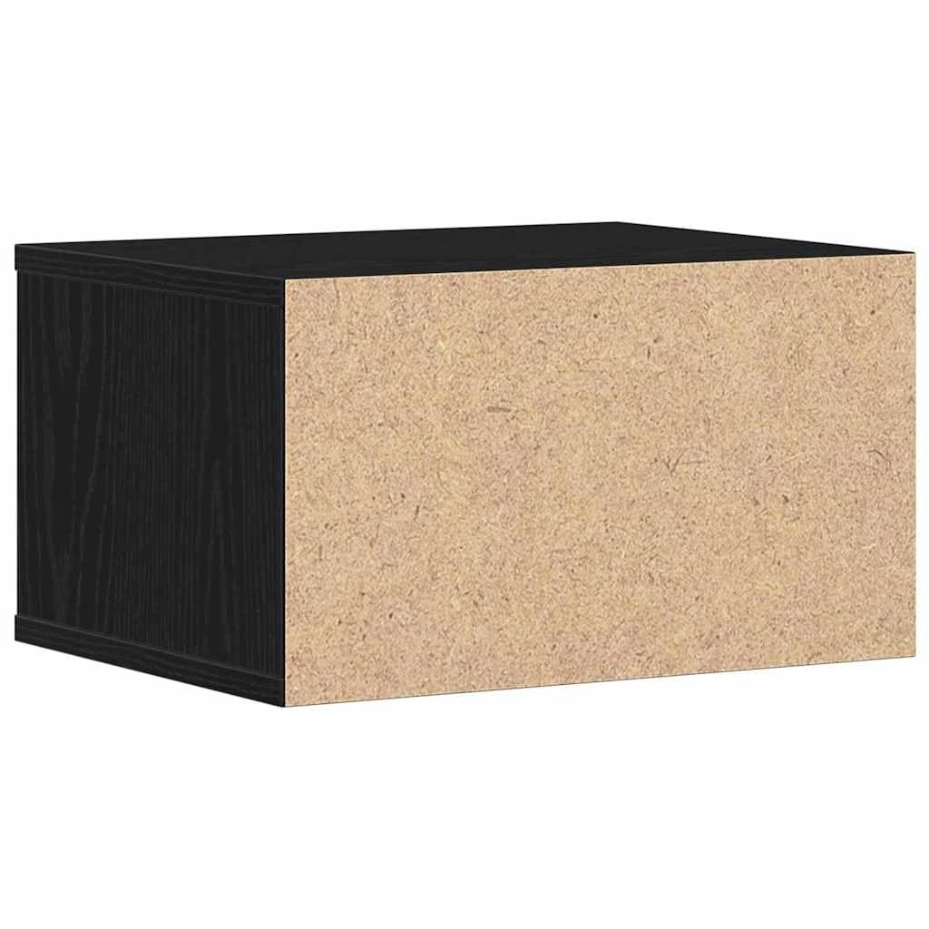 Supporto per stampante, nero, effetto rovere, in legno, 40 x 32 x 22,5 cm, per stampanti, accessori, spazio di archiviazione, tavolo stabile per ufficio e home office