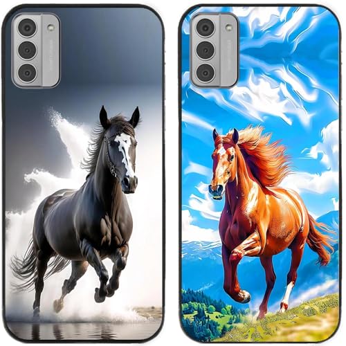 Capa para Nokia G42 5G, capa traseira fina para celular com estampa de cavalo galopante, durável e degradável, 2 peças/lote