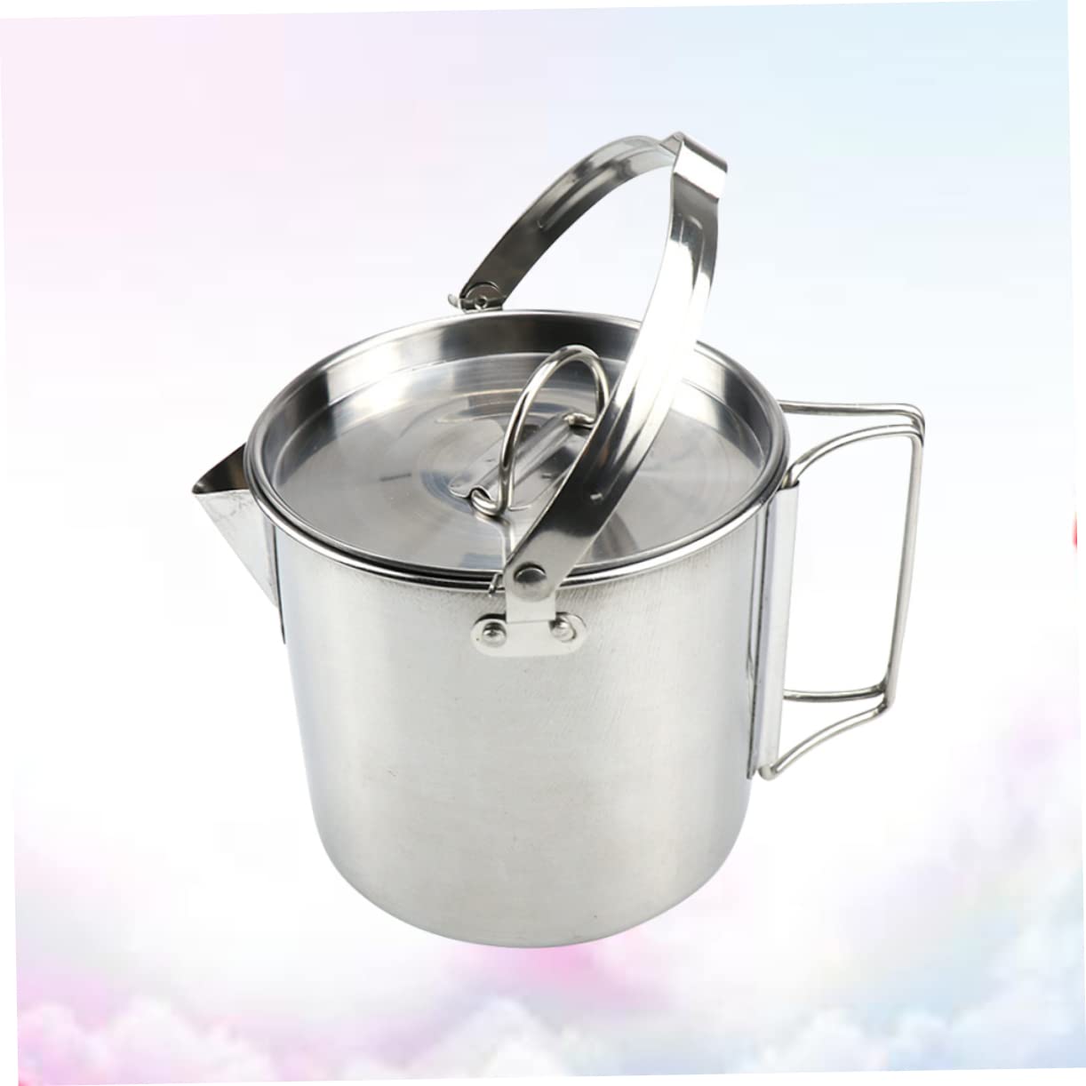 Hervidor de Agua Plegable Inoxidable para Camping y Picnic Tetera Colgante Resistente para Exteriores Utensilio de Cocina Portátil para y Senderismo