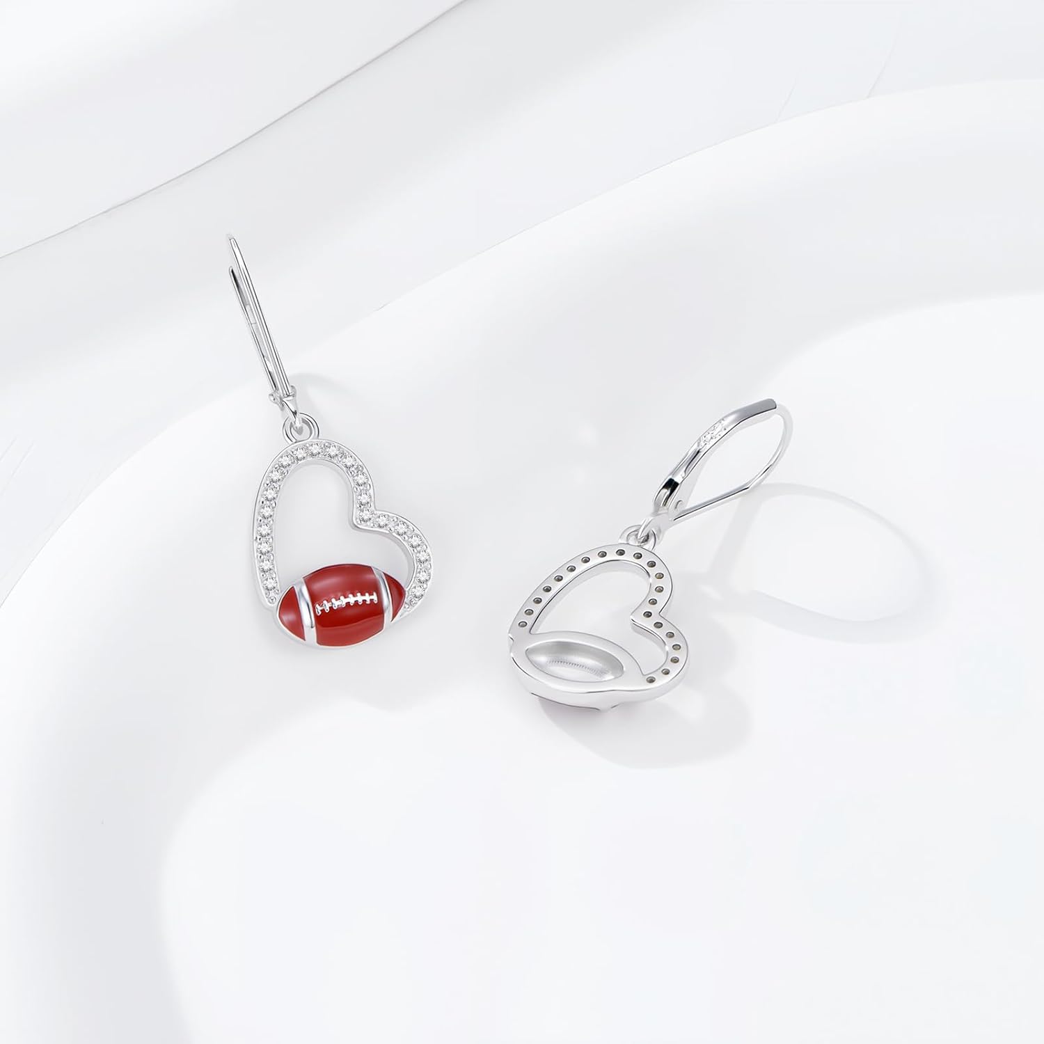 LONAGO Sport Earrings for Women 925 Sterling Silver Soccer Football Drop Earrings