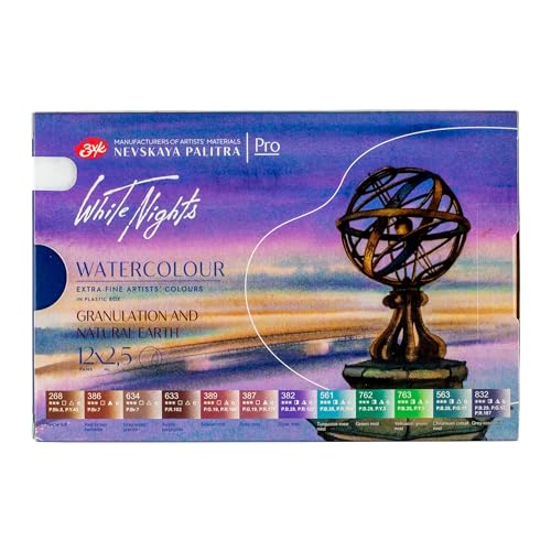 White Nights Extra Fine Artists Grade Professional Watercolors set 12