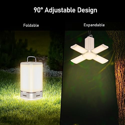 Blukar 116 LED Camping Lantern Rechargeable, 2000L Super Bright Camping Lights Lamp,7 Light Modes, 4800mAh Long Battery Life,90°Adjustable Outdoor Hanging Tent Accessories for Hiking Emergency Fishing by Blukar - Image 3