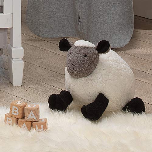 Lambs & Ivy Sleepy Sheep Plush White/Black/Gray Sheep Stuffed Animal Toy - Wooly #TOP3