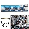 Qiilu Mini Pcie to Pcie Adapter Mini Pci E 2.5Gbe Black Mini Pci E to Pci Express16X Extender Riser Adapter with Sata Power Cord for Video Card Mining
