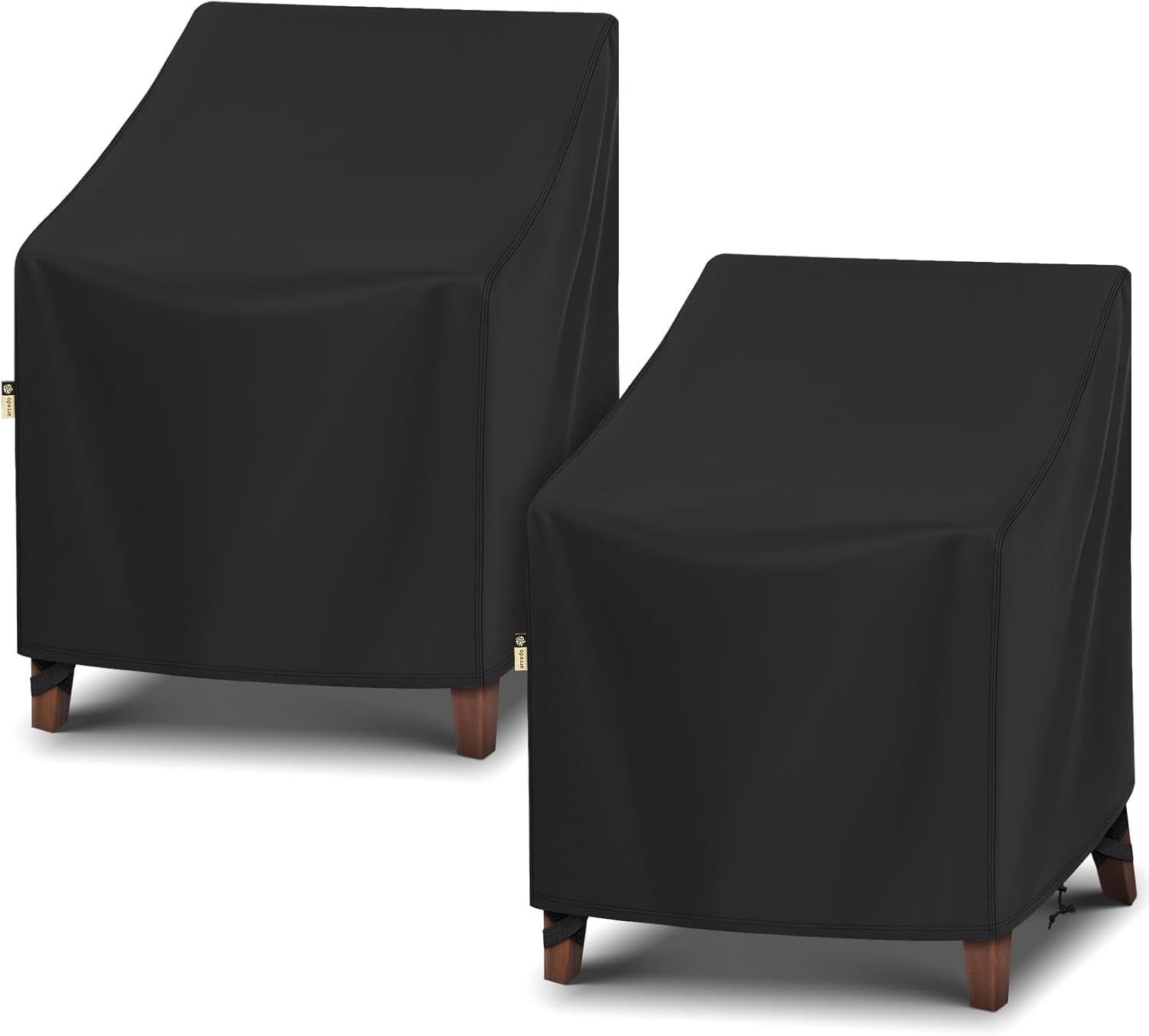 Arcedo Waterproof Patio Chair Covers 2 Pack, Outdoor Lounge Covers for Lawn Swivel Rocking Chair, Patio Furniture All Weather Protection - 29" W x 30" D x 36" H, Black